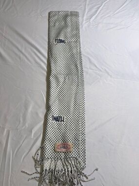 Vtg Rare Swatch Swiss Geometric Scarf Black & White 80s